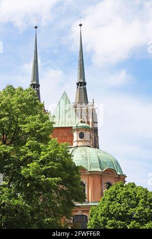 La Cattedrale di San Giovanni Battista, a Wroclaw, Polonia, sede dell'Arcidiocesi Cattolica Romana di Wroclaw, una chiesa gotica, un punto di riferimento della città Foto Stock