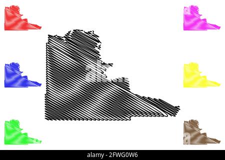 Stanley County, stato del South Dakota (Stati Uniti, Stati Uniti d'America, Stati Uniti, Stati Uniti, Stati Uniti) mappa vettoriale, schizzo scrimolo Stanley mappa Illustrazione Vettoriale