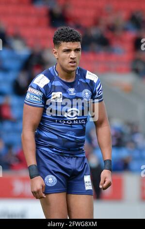 Salford, Inghilterra - 22 Maggio 2021 -Kai Pearce-Paul of Wigan Warriors durante il Rugby League Betfred Super League Round 7 Salford Red Devils vs Wigan Warriors presso l'AJ Bell Stadium, Salford, UK Dean Williams/Alamy Live News Foto Stock