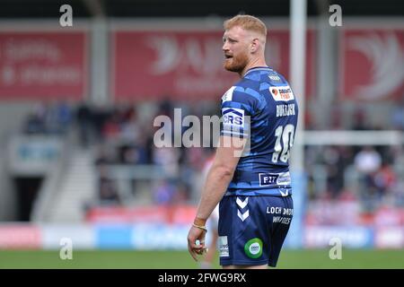 Salford, Inghilterra - 22 maggio 2021 - Joe Bullock of Wigan Warriors durante il Rugby League Betfred Super League Round 7 Salford Red Devils vs Wigan Warriors all'AJ Bell Stadium, Salford, Regno Unito Dean Williams/Alamy Live News Foto Stock