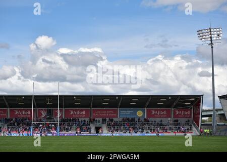 Salford, Inghilterra - 22 maggio 2021 - Vista generale durante il Rugby League Betfred Super League Round 7 Salford Red Devils vs Warriors Wigan all'AJ Bell Stadium, Salford, UK Dean Williams/Alamy Live News Foto Stock