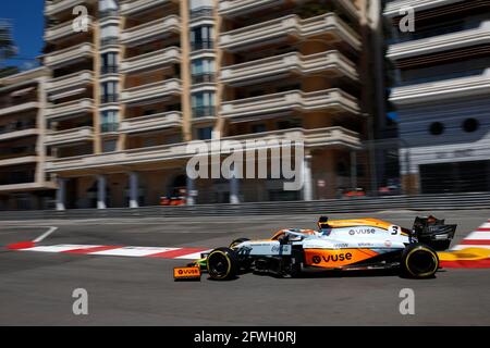 03 RICCIARDO Daniel (aus), McLaren MCL35M, azione durante il Campionato del mondo di Formula uno 2021, Gran Premio di Monaco dal 20 al 23 maggio a Monaco - Foto DPPI Foto Stock