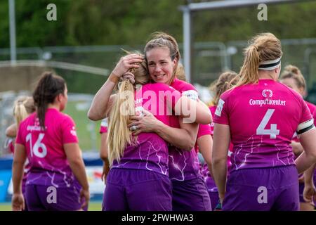 Londra, Regno Unito. 22 maggio 2021. Durante la partita degli Allianz Premier 15s tra Saracens Women e Loughborough Lightning allo StoneX Stadium di Londra, Inghilterra. Credit: SPP Sport Press Photo. /Alamy Live News Foto Stock
