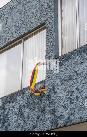 Bogotà, Colombia, 2021 maggio 22 manifestazione contro le riforme del governo e la violenza della polizia Foto Stock