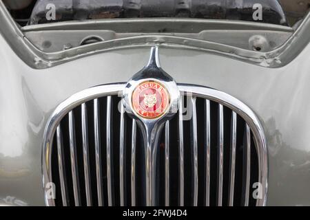 1966 Jaguar 3.4 litri Mark 2 berlina classica ON Mostra ad una mostra di auto a Sydney, Australia Foto Stock