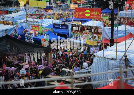 2014 victoria park, mercato lunare di nuovo anno a hong kong Foto Stock