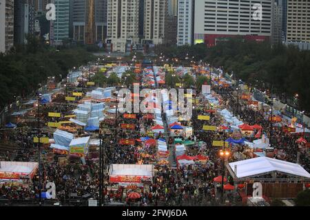 mercato lunare di nuovo anno a victoria park, hong kong Foto Stock