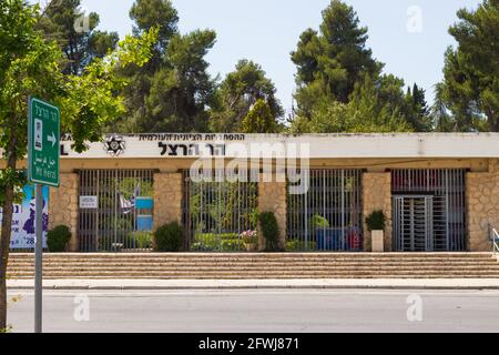 22-04-2020. gerusalemme-israele. L'ingresso al Parco Nazionale vicino al Cimitero militare, sul Monte Herzl a Gerusalemme Israele, Foto Stock