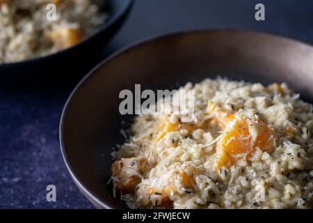 Risotto di zucca, timo e mascarpone Foto Stock