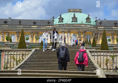 Palazzo Sanssouci a Potsdam, Brandeburgo, Germania - 21 maggio 2021. Foto Stock