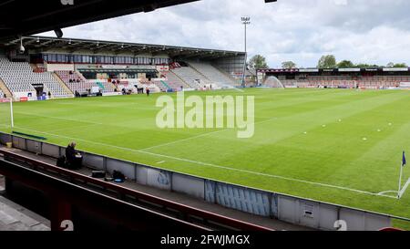 Morecambe, Regno Unito. 23 maggio 2021. Vista generale prima della partita semifinale del 2° incontro tra Morecambe e Tranmere Rovers alla Globe Arena, Morecambe, Inghilterra, il 23 maggio 2021. Foto di Sam Fielding/prime Media Images. Credit: Prime Media Images/Alamy Live News Foto Stock