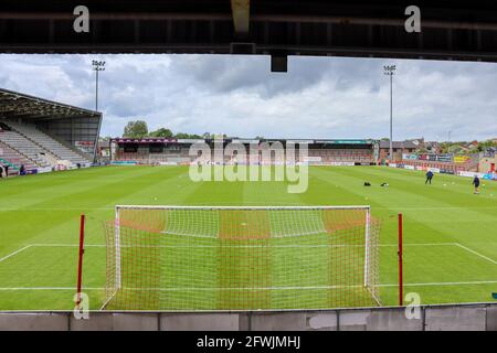 Morecambe, Regno Unito. 23 maggio 2021. Vista generale prima della partita semifinale del 2° incontro tra Morecambe e Tranmere Rovers alla Globe Arena, Morecambe, Inghilterra, il 23 maggio 2021. Foto di Sam Fielding/prime Media Images. Credit: Prime Media Images/Alamy Live News Foto Stock