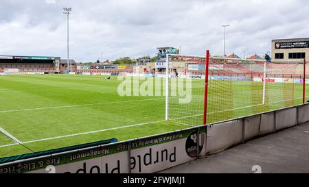 Morecambe, Regno Unito. 23 maggio 2021. Vista generale prima della partita semifinale del 2° incontro tra Morecambe e Tranmere Rovers alla Globe Arena, Morecambe, Inghilterra, il 23 maggio 2021. Foto di Sam Fielding/prime Media Images. Credit: Prime Media Images/Alamy Live News Foto Stock