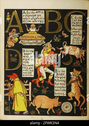 L'assurda ABC lettere A B C dal libro il marchese di Carabas 'libro di immagini : contenente Puss in stivali, vecchia madre Hubbard, Valentine e Orson, l'assurdo ABC. Illustrato da Walter Crane, Edmund Evans e Sarah Catherine Martin. Editore London (The Broadway, Ludgate) ; New York (416 Broome Street) : George Routledge e figli nel 1874 Foto Stock