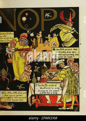 L'assurda ABC lettere N o P dal libro il marchese di Carabas 'libro di immagini : contenente Puss in stivali, vecchia madre Hubbard, Valentine e Orson, l'assurdo ABC. Illustrato da Walter Crane, Edmund Evans e Sarah Catherine Martin. Editore London (The Broadway, Ludgate) ; New York (416 Broome Street) : George Routledge e figli nel 1874 Foto Stock