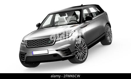 Rendering 3D di auto SUV di lusso con illuminazione da studio . Foto Stock