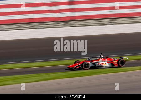 Indianapolis, Indiana, Stati Uniti. 21 Maggio 2021. CONOR DALY (20) degli Stati Uniti pratica per la 105 a corsa dell'Indianapolis 500 al circuito automobilistico di Indianapolis in Indianapolis, Indiana. Credit: Brian Spurlock Grindstone Media/ASP/ZUMA Wire/Alamy Live News Foto Stock