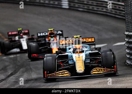 Monte Carlo, Monaco. 23 maggio 2021. Lando Norris (GBR) McLaren MCL35M. Gran Premio di Monaco, domenica 23 maggio 2021. Monte Carlo, Monaco. Credit: James Moy/Alamy Live News Foto Stock