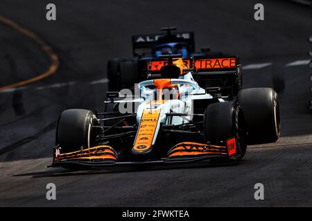 Monte Carlo, Monaco. 23 maggio 2021. Daniel Ricciardo (AUS) McLaren MCL35M. Gran Premio di Monaco, domenica 23 maggio 2021. Monte Carlo, Monaco. Credit: James Moy/Alamy Live News Foto Stock