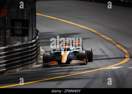 Monaco, Monaco. 23 maggio 2021. 04 NORRIS Lando (gbr), McLaren MCL35M, azione durante il Campionato del mondo di Formula uno 2021, Gran Premio di Monaco dal 20 al 23 maggio a Monaco - Foto Antonin Vincent / DPPI Foto Stock