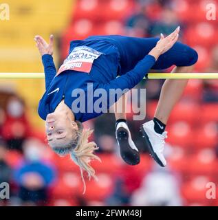 Gateshead, Regno Unito. 23 maggio 2021; Gateshead International Stadium, Gateshead, Tyne and Wear, Inghilterra; Muller Diamond League Grand Prix Athletics, Gateshead; Levchenku salta e cancella il suo alto salto di credito: Action Plus Sports Images/Alamy Live News Foto Stock