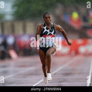 Gateshead, Regno Unito. 23 maggio 2021; Gateshead International Stadium, Gateshead, Tyne and Wear, Inghilterra; Muller Diamond League Grand Prix Athletics, Gateshead; Dina Asher Smith vince i 100 metri di credito: Action Plus Sports Images/Alamy Live News Foto Stock