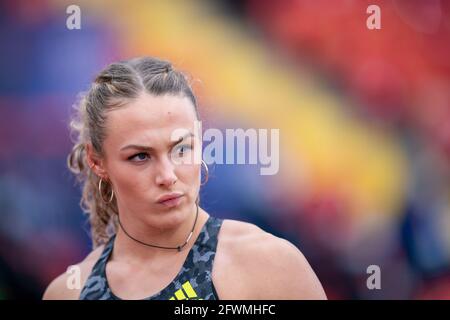 Gateshead, Regno Unito. 23 maggio 2021; Gateshead International Stadium, Gateshead, Tyne and Wear, Inghilterra; Muller Diamond League Grand Prix Athletics, Gateshead; Lieke Klaver prima delle donne 400m Credit: Action Plus Sports Images/Alamy Live News Foto Stock