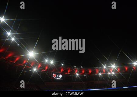 Rio de Janeiro, Brasile, 22 maggio 2021. La partita finale del torneo di calcio Carioca tra Flamengo e Fluminense allo stadio Maracana di Rio de Janeiro, Foto Stock