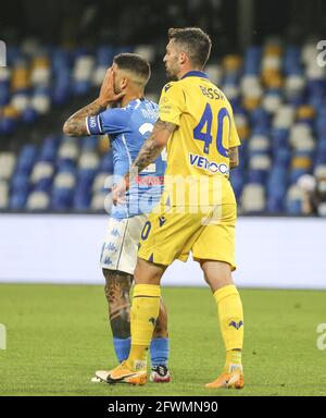 Napoli, Campania, Italia. 23 maggio 2021. Durante la Serie Italiana A Football Match SSC Napoli vs FC Verona il 23 maggio 2021 allo stadio Diego Armando Maradona di Napoli.in foto Lorenzo Insigne. Credit: Fabio Sasso/ZUMA Wire/Alamy Live News Foto Stock