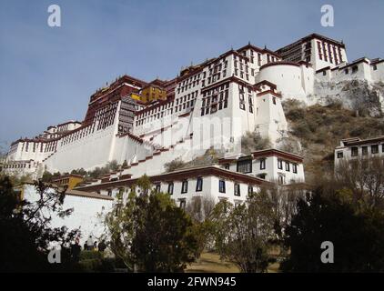 Palazzo del Potala a Lhasa il Tibet Foto Stock