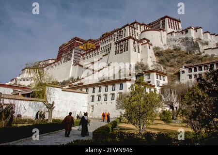 Palazzo del Potala a Lhasa il Tibet Foto Stock