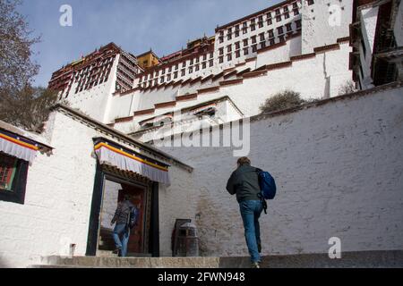 Palazzo del Potala a Lhasa il Tibet Foto Stock