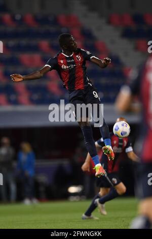 Bologna, Italia. 23 maggio 2021. Musa Barrow (Bologna) durante la partita italiana 'sarie A' tra l'ologna 1-4 Juventus allo stadio Renato D'Ara il 23 maggio 2021 a Bologna. Credit: Maurizio Borsari/AFLO/Alamy Live News Foto Stock