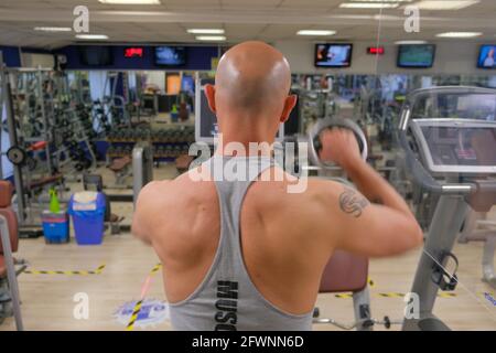 Camponogara, Italia. 24 Maggio 2021. Attiva sportiva in piena sicurezza durante Riaperture centri sportivi e palestre, News in camponogara, Italia, 24 maggio 2021 Credit: Independent Photo Agency/Alamy Live News Foto Stock