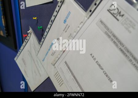 Camponogara, Italia. protocolli anticovid palestra durante Riaperture centri sportivi e palestre, News in camponogara, Italia, 24 maggio 2021 Credit: Independent Photo Agency/Alamy Live News 2021 Foto Stock