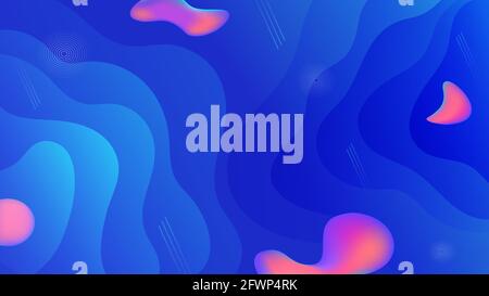 Sfondo blu moderno con forme liquide rosa. Illustrazione vettoriale Illustrazione Vettoriale