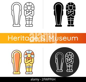 Icona del sarcofago egiziano Illustrazione Vettoriale