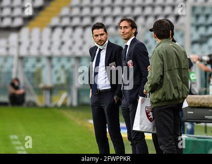 Torino, Italia. 23 maggio 2021. Emiliano Moretti Team Manager durante la partita Serie A 2020/21 tra Torino FC e Benevento Calcio allo Stadio Olimpico Grande Torino il 23 maggio 2021 a Torino - Photo ReporterTorino/LiveMedia Credit: Independent Photo Agency/Alamy Live News Foto Stock