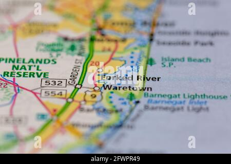 Forked River New Jersey USA mostrato su una mappa geografica o mappa stradale Foto Stock