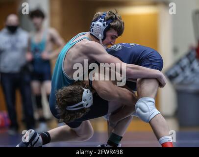 Lotta contro Bonners Ferry e Lake City High School a Coeur d'Alene, Idaho. Foto Stock