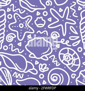 doodle set di disegno a mano di mare ​​animals Illustrazione Vettoriale