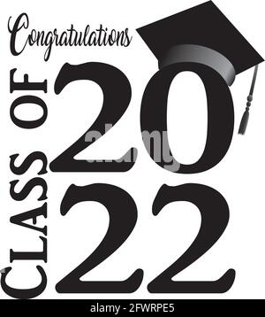 Classe di 2021 script in bianco e nero Illustrazione Vettoriale