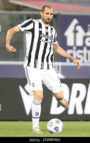 Bologna, Italia. 23 maggio 2021. Giorgio Chiellini (Juventus Football Club) durante la Serie Italiana una partita di calcio Bologna F.C. vs Juventus Football Club allo stadio Renato Dall'Ara di Bologna, 23 maggio 2021. PH. Stringer bologna/LiveMedia Credit: Agenzia fotografica indipendente/Alamy Live News Foto Stock