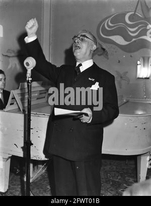 Assemblea Generale NWU. Missione in bicicletta. Jkhr. Van de Bergh van Heemstede cings, 31 gennaio 1953, Paesi Bassi, foto agenzia stampa del XX secolo, notizie da ricordare, documentario, fotografia storica 1945-1990, storie visive, Storia umana del XX secolo, che cattura momenti nel tempo Foto Stock