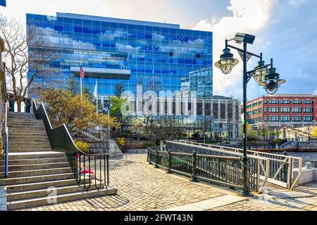 IGT Center / GTECH Centre / 10 Memorial Boulevard / 69 Francis Street Foto Stock