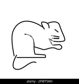 Ferret, criceto, coniglio sono i simboli mostrati. Ratto, porcellino d'India icone. Guanto massaggiante per animali domestici. Gabbia e fieno per roditori. Cibo per furetti. Spruzzare Illustrazione Vettoriale
