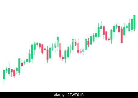 Grafico a candelabro (chiamato anche grafico a candelabro giapponese) per la negoziazione dei forex, la borsa e l'analisi dei prezzi cripto. Illustrazione Vettoriale