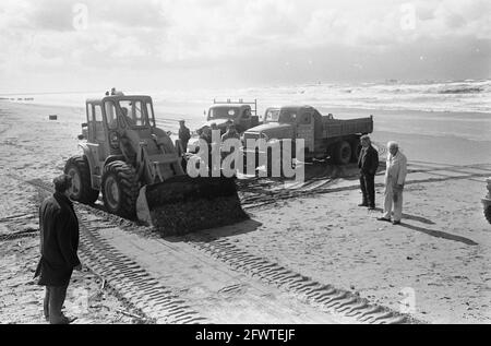 Olio sulla spiaggia vicino Hoek van Holland, 21 aprile 1967, OLIO, spiagge, I Paesi Bassi, foto agenzia stampa del XX secolo, notizie da ricordare, documentario, fotografia storica 1945-1990, storie visive, Storia umana del XX secolo, che cattura momenti nel tempo Foto Stock