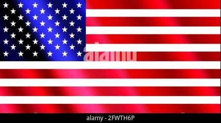 Bandiera degli Stati Uniti. Stelle americane realistiche e bandiera a strisce. Foto Stock
