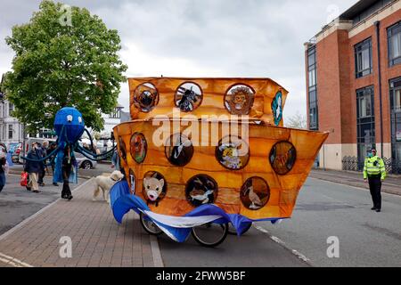 Crisi climatica protesta marzo Chesterfield Derbyshire Regno Unito 2021 Foto Stock